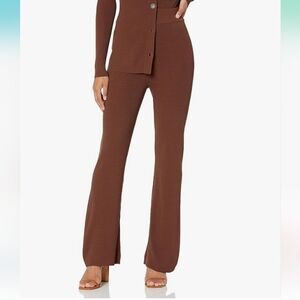 The Drop Ellison Chocolate Rib Flare Leg Sweater Pant Size Large NWT